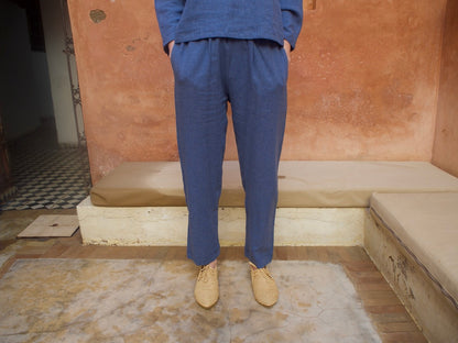Pantalón INÉS mini cuadros azules
